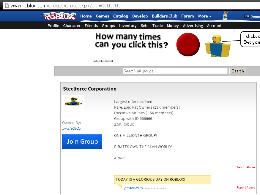 1 000 000 Groups Created On Roblox Theblox - join group for robux